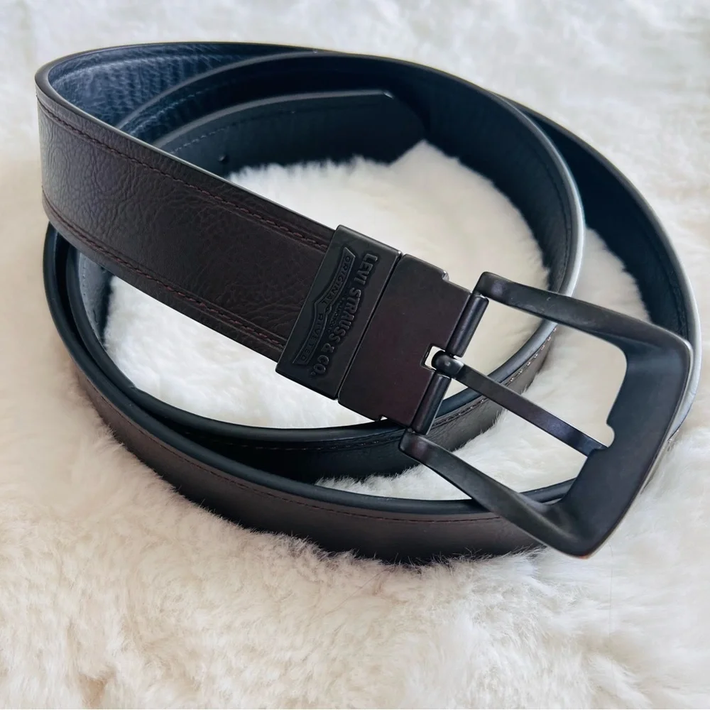 New Levi's Men's Putnam Reversible Belt,Black/Brown,54/56